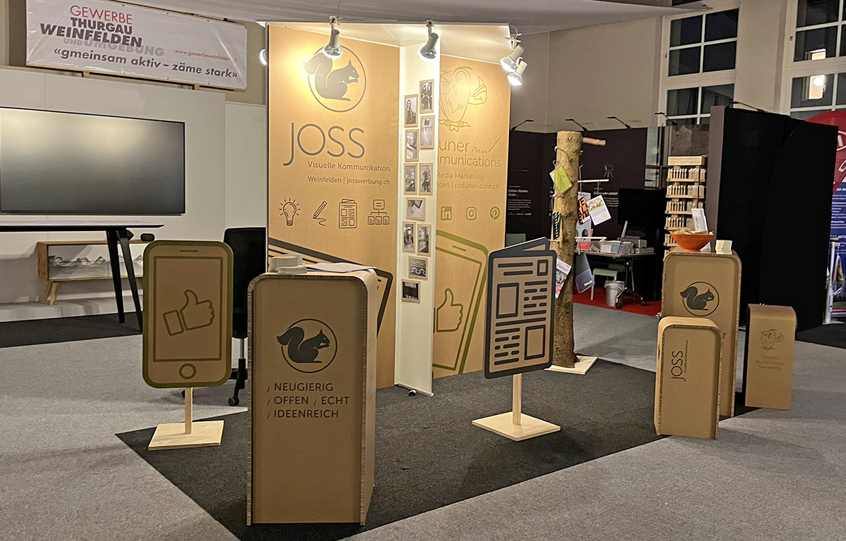 Joss - Visuelle Kommunikation, roduner communications - Messestand